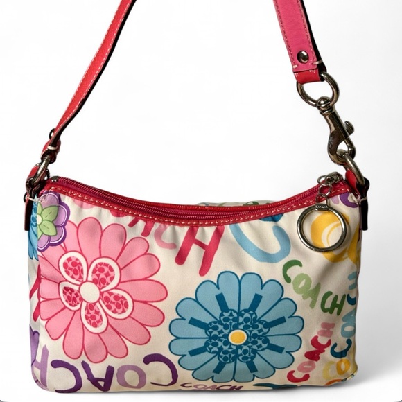 Coach Poppy Daisy Floral Graffiti Shoulder Bag Y2K - Picture 2 of 10